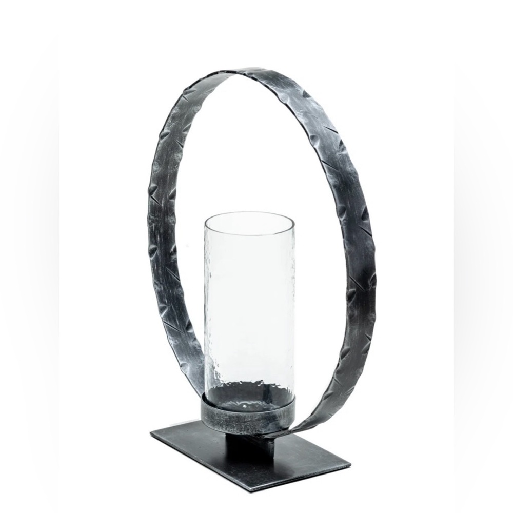 2-Latitude Run 19 Black Iron Tabletop Hurricane Lanterns-WILL NEED EXTRA POSTAGE